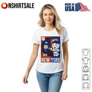 New York Giants and New York Mets mascot play card T Shirt 2