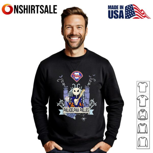 Philadelphia Phillies Baseball Jack Skellington Halloween T-Shirt