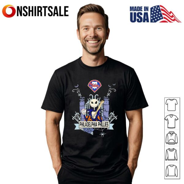 Philadelphia Phillies Baseball Jack Skellington Halloween T-Shirt T-Shirt