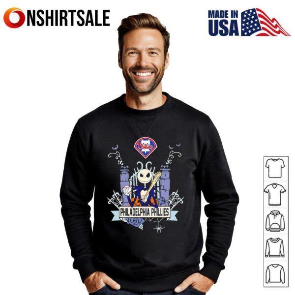 Philadelphia Phillies Baseball Jack Skellington Halloween T-Shirt T-Shirt