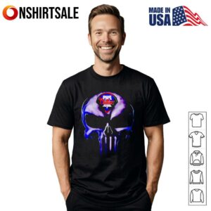 Philadelphia Phillies Baseball Punisher Skull T-Shirt