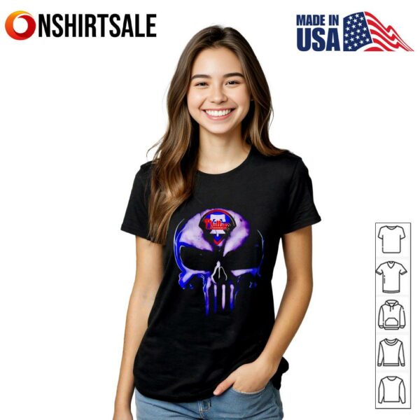 Philadelphia Phillies Baseball Punisher Skull T-Shirt