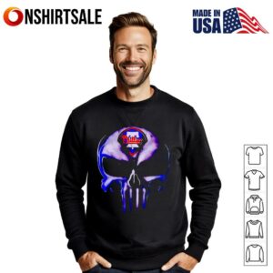 Philadelphia Phillies Baseball Punisher Skull T Shirt 3