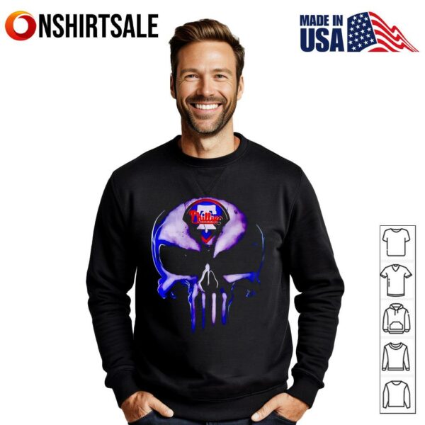 Philadelphia Phillies Baseball Punisher Skull T-Shirt