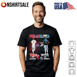 Philadelphia Phillies all season Eagles on Sundays Bryce Harper and Jalen Hurts T-Shirt