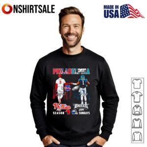 Philadelphia Phillies all season Eagles on Sundays Bryce Harper and Jalen Hurts T Shirt 3