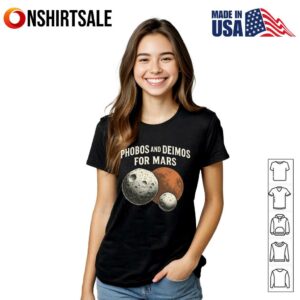 Phobos And Deimos For Mars Solar System T Shirt 3