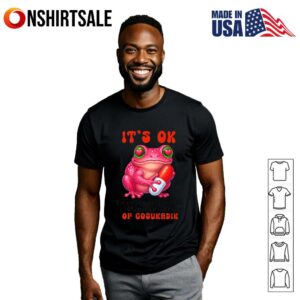 Pink Frog It's OK On Medication Cute Frog Pill Humor T Shirt 3