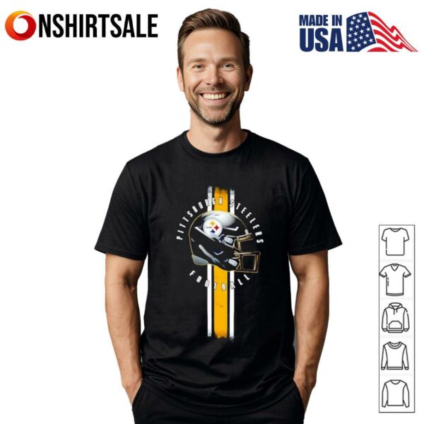 Pittsburgh Steelers Football Helmet vertical line T-Shirt