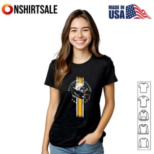 Pittsburgh Steelers Football Helmet vertical line T Shirt 2 1