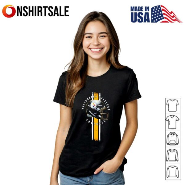 Pittsburgh Steelers Football Helmet vertical line T-Shirt