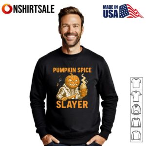 Pumpkin Spice Slayer Funny Halloween Horror Coffee T Shirt 2