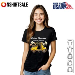 Retro Scooter Vintage Ride Modern Vibes T Shirt 2