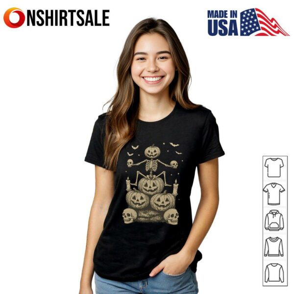 Skeleton Pumpkin Halloween  T-Shirt