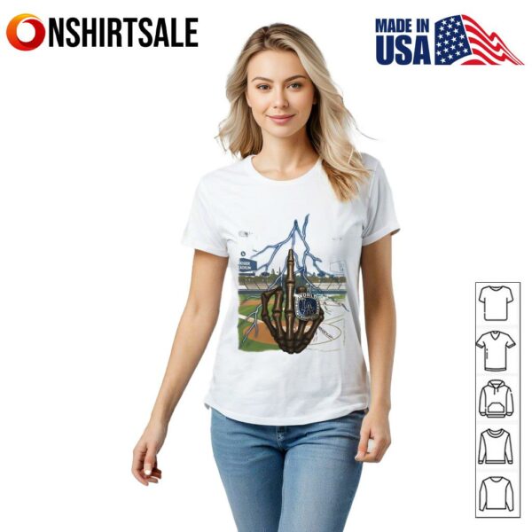 Skeleton middle finger Los Angeles Dodgers Champions T-shirt