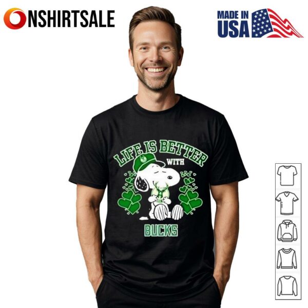 Snoopy Life Is Better With Milwaukee Bucks T-Shirt