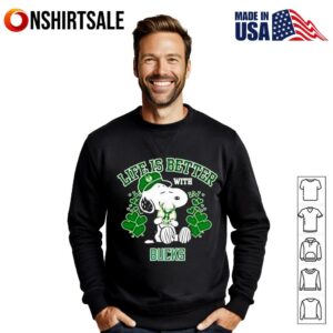 Snoopy Life Is Better With Milwaukee Bucks T Shirt 3