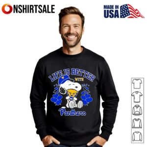 Snoopy Life Is Better With Pittsburgh Panthers T Shirt 3