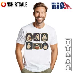 Spooky Ghost Gallery Wall Haunted Picture Frames T-Shirt