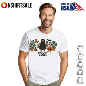Spooky Goose Funny Halloween Ghost Goose Cute Halloween T-Shirt
