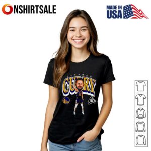 Steph Curry Golden State Warriors Cartoon signature T Shirt 2