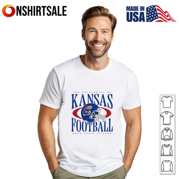 The University of Kansas Football rock chalk jayhawk helmet T-Shirt