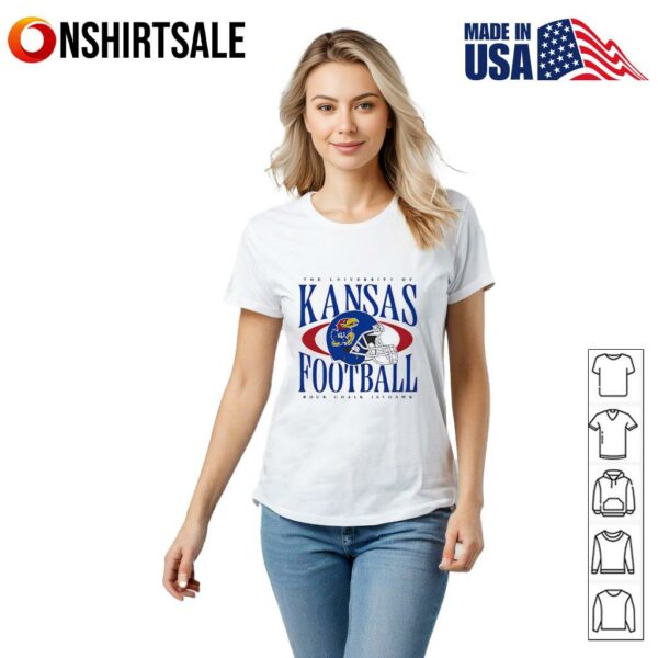 The University of Kansas Football rock chalk jayhawk helmet T-Shirt