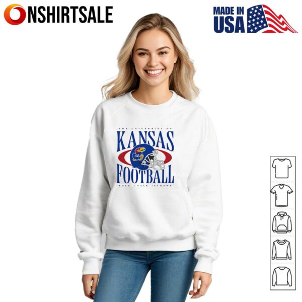 The University of Kansas Football rock chalk jayhawk helmet T-Shirt