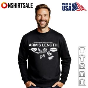 Theres A Whole World Out There Arms Length T Shirt 3
