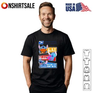USPS eat sleep repeat stitch T Shirt 1