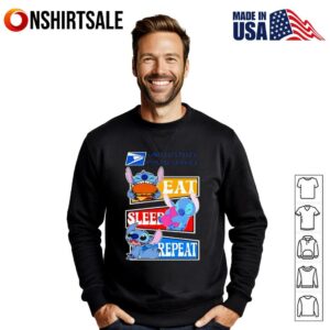 USPS eat sleep repeat stitch T Shirt 3