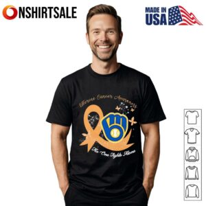 Uterine cancer awareness no one fights alone Milwaukee Brewers T-Shirt