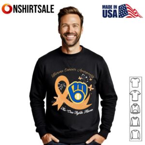 Uterine cancer awareness no one fights alone Milwaukee Brewers T Shirt 3