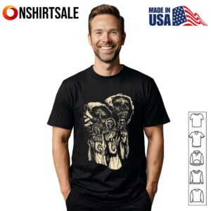 Vintage Skeleton Hooded Figures Graphic Dark for Men and Women T Shirt T Shirt 1