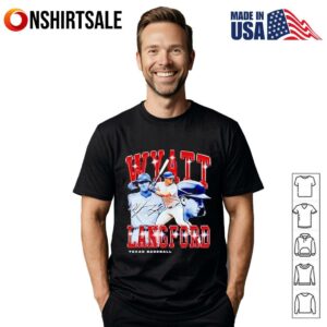 Wyatt Langford Retro Flair Texas baseball signatue. T-Shirt