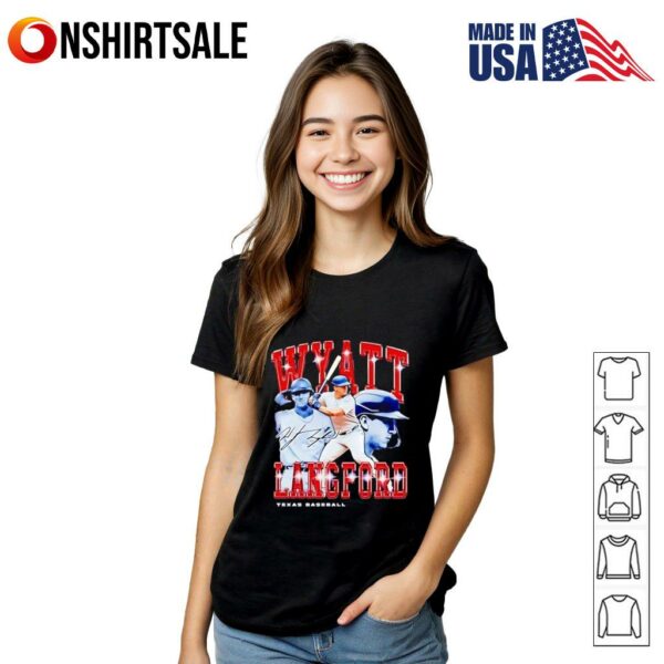 Wyatt Langford Retro Flair Texas baseball signatue. T-Shirt