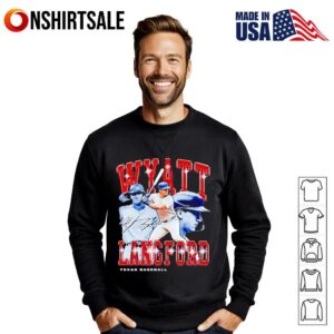 Wyatt Langford Retro Flair Texas baseball signatue T Shirt 3