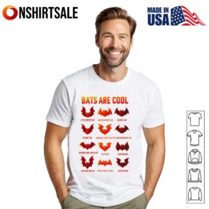 Bats Are Cool Different Kinds Of Bats Chiropterologist Wings T-Shirt