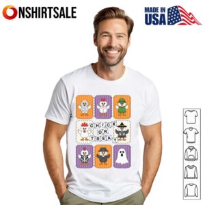 Chick Or Treat Farmer Funny Halloween T-Shirt