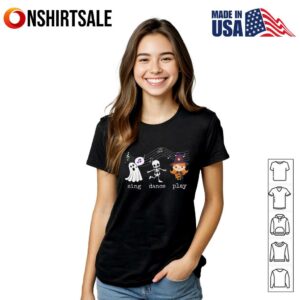 Cute Ghost Skeleton Witch Sing Dance Play Music Halloween 3