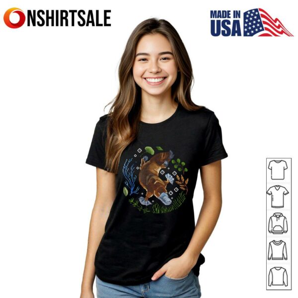 Cute Platypus Underwater Plants Bubbles T-Shirt