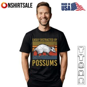 Easily Distracted by Possums Vintage Sunset Animal T Shirt 1