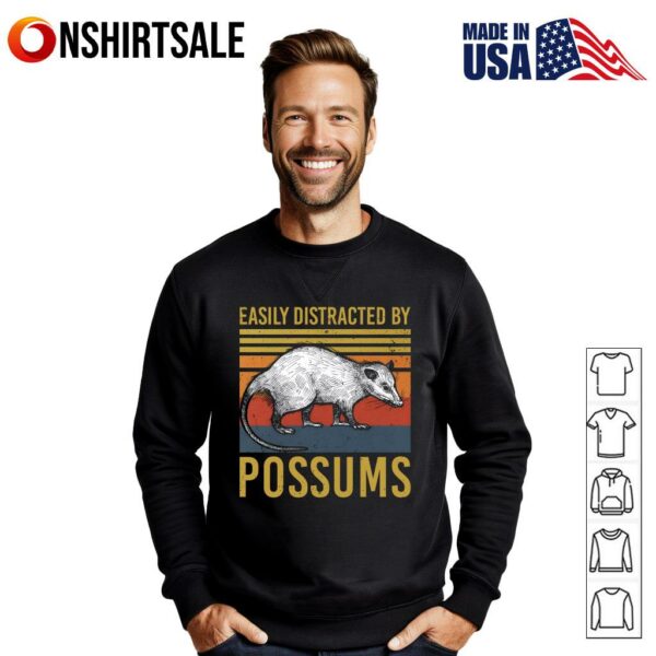 Easily Distracted by Possums Vintage Sunset Animal T-Shirt
