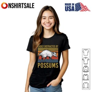 Easily Distracted by Possums Vintage Sunset Animal T Shirt 3