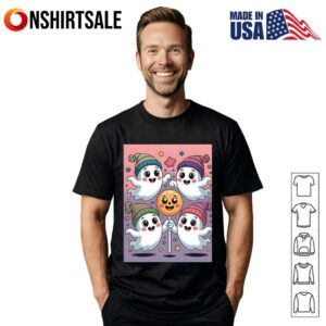 Four Kawaii Ghosts Halloween T-Shirt