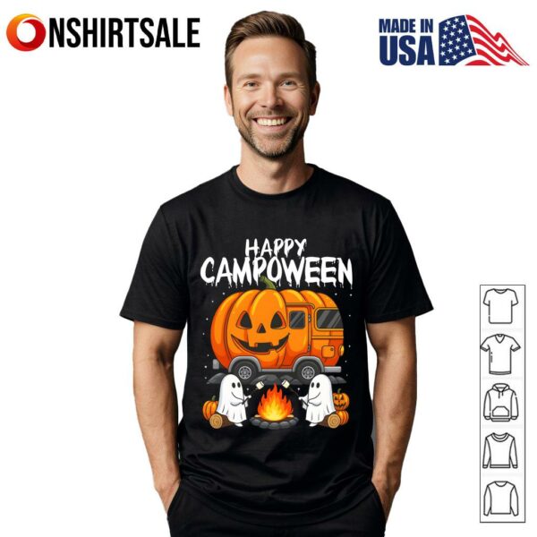 Ghost Camping Halloween Camp Life Pumpkin Car T-Shirt