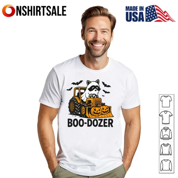 Ghost Raccoon Boo Dozer Halloween T-Shirt