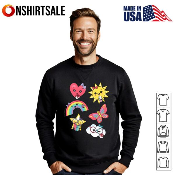Heart Sun Rainbow Star Butterfly Cloud T-Shirt