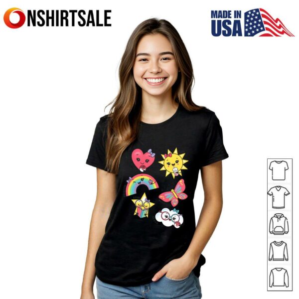 Heart Sun Rainbow Star Butterfly Cloud T-Shirt
