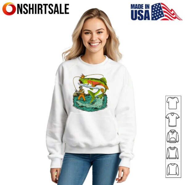 Skeleton Fly Fishing On The River Countryside Vintage T-Shirt